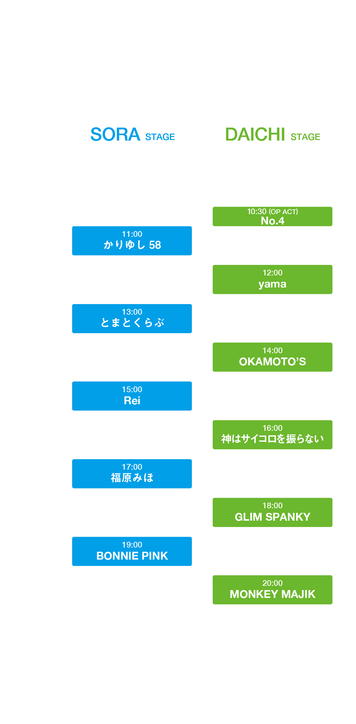 瑞葉ページです✨ TIMETABLE - Rockroshi Starry Music Festival 2026